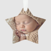 Two Photos Minimalist Baby First Christmas Ornament (voorkant)