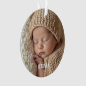 Two Photos Minimalist Baby First Christmas Ornament (voorkant)