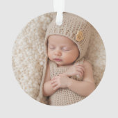 Two Photos Minimalist Baby First Christmas Ornament (achterkant)