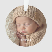 Two Photos Minimalist Baby First Christmas Ornament (voorkant)