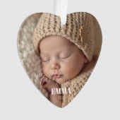 Two Photos Minimalist Baby First Christmas Ornament (voorkant)