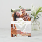 Two Photos Minimalist Floral Collage Wedding Save The Date (Staand voorkant)