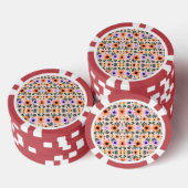 Two poker chips are shown each featuring a floral (Opstapeling)
