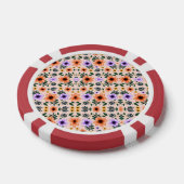 Two poker chips are shown each featuring a floral (Enkel)
