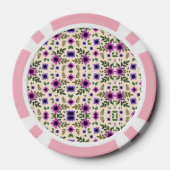 Two poker chips with pink borders and intricate  (Achterkant)