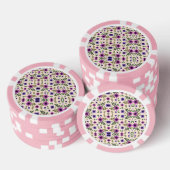 Two poker chips with pink borders and intricate  (Opstapeling)
