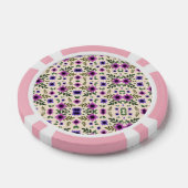 Two poker chips with pink borders and intricate  (Enkel)