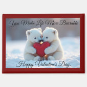 Two Polar Bear Cubs Valentine Magnet (Voorkant)