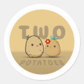 Two Potatoes Classic Ronde Sticker (Voorkant)