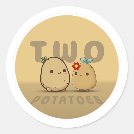 Two Potatoes Classic Ronde Sticker (Voorkant)