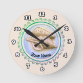 Two Pretty seashells clock Ronde Klok (Voorkant)