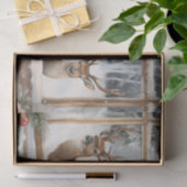 Two Pretty Winter Scenes of Deer in Window Panes Tissuepapier (Geschenk)