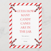 Two Printable Candy Cane Theme Christmas Game Card Kaart (Voorkant)