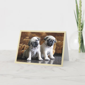 Two Pugs Greeting Card Kaart