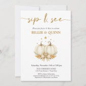 Two Pumpkins on their way Twin Baby Sip And See  Kaart (Voorkant)