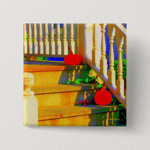 "Two Pumpkins" Square Button