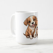 TWO PUPPIES Coffee Mug Koffiemok (Voorkant links)