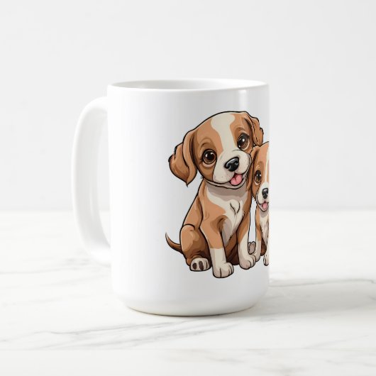 TWO PUPPIES Coffee Mug Koffiemok (Voorkant links)