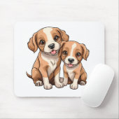 TWO PUPPIES Mouse Pad Muismat (Met muis)