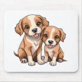 TWO PUPPIES Mouse Pad Muismat (Voorkant)