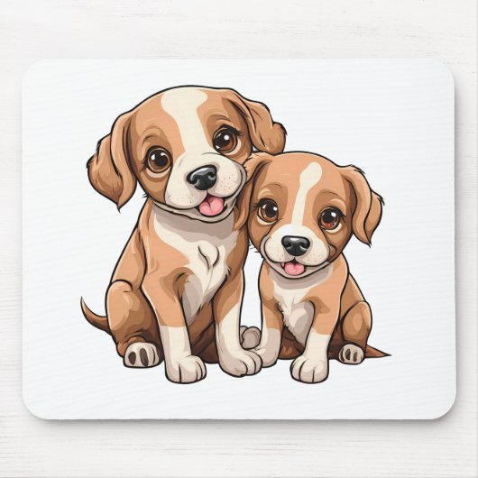 TWO PUPPIES Mouse Pad Muismat (Voorkant)