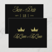 Two Queen Royal Crowns for Lesbian Wedding Notitiekaartje (Voorkant / Achterkant)