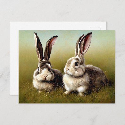 two rabbits briefkaart (Voorkant / Achterkant)