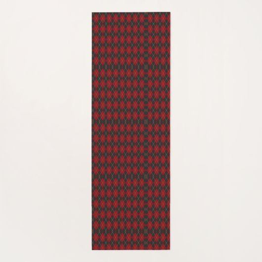 Two red and black geometric pattern ties yogamat (Achterkant)