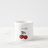 Two Red Cherries Illustration | Cute Fruit Art Espresso Kop (Voorkant)