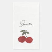 Two Red Cherries Illustration | Cute Fruit Art  Servet (Voorkant)
