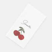 Two Red Cherries Illustration | Cute Fruit Art  Servet (Hoek)