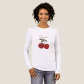 Two Red Cherries Illustration | Cute Fruit Art Tri-Blend Shirt (Voorkant)