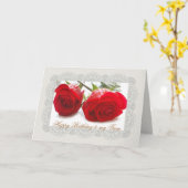 Two red roses Twin Birthday Card Kaart (Gele Bloem)