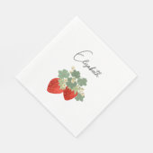 Two Red Strawberries with Leaves & Flowers | Fruit Servet (Hoek)