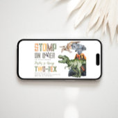 Two-Rex Dino Verjaardag uitnodiging