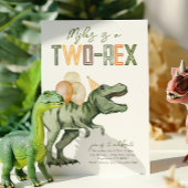 Two-Rex Dinosaurus Verjaardag Uitnodiging