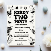 Two Rex Ready Two Party, Boy Second Birthday Party Kaart