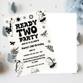 Two Rex Ready Two Party, Boy Second Birthday Party Kaart