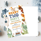 Two Rex Ready Two Party, Boy Second Birthday Party Kaart