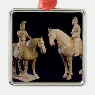 Two Riders, Chinees, Tang dynasty (618-906) (terra Metalen Ornament