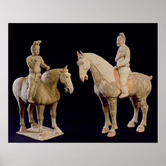 Two Riders, Chinees, Tang dynasty (618-906) (terra Poster (Voorkant)