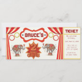 Two Ring Circus, 2nd Birthday Ticket Invitation (Voorkant)