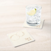 Two Rings Minimalist Wedding Paper Coaster Kartonnen Onderzetters (Insitu)