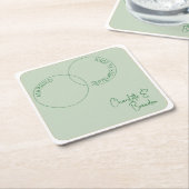 Two Rings Minimalist Wedding Paper Coaster Kartonnen Onderzetters (Schuin)