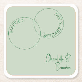 Two Rings Minimalist Wedding Paper Coaster Kartonnen Onderzetters
