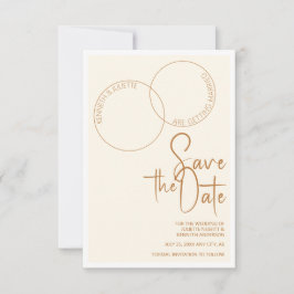 Two Rings Save The Wedding Date Invitation Kaart