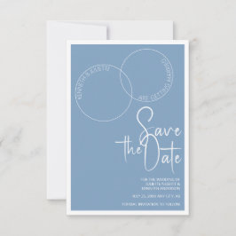 Two Rings Save The Wedding Date Invitation Kaart