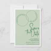Two Rings Save The Wedding Date Invitation Kaart (Voorkant)