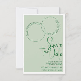 Two Rings Save The Wedding Date Invitation Kaart