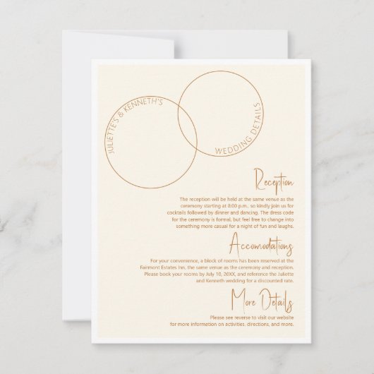 Two Rings Wedding Details Card Kaart (Voorkant)
